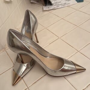 Authentic Christian Dior, shiny silver metallic pumps size 7